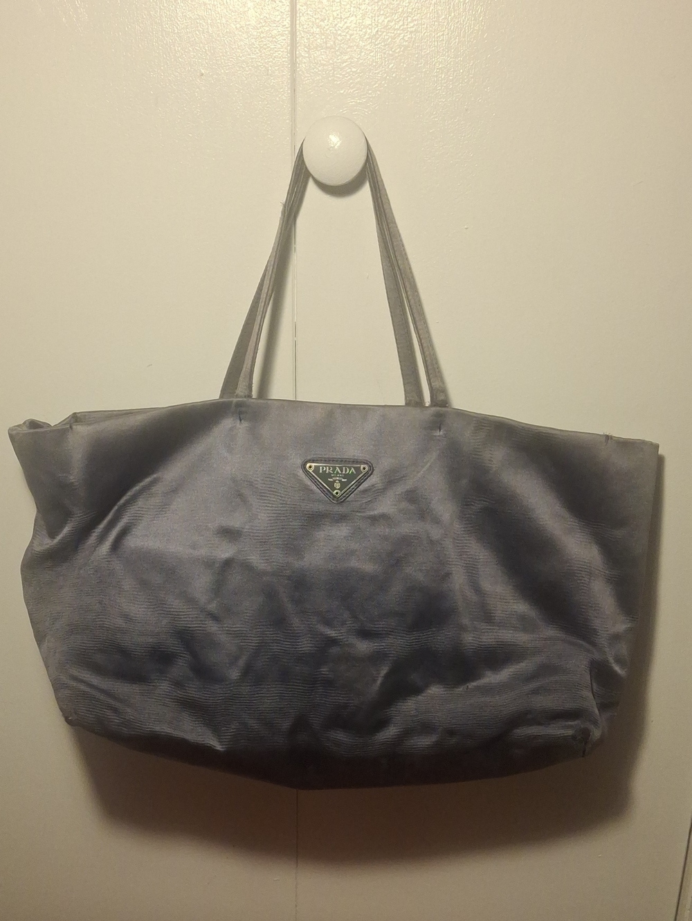 Prada Gray Nylon Tote Bag